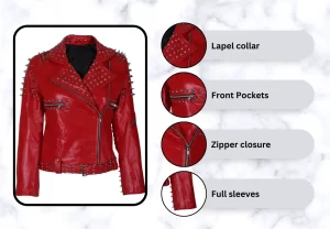 women-red-studded-leather-jacket