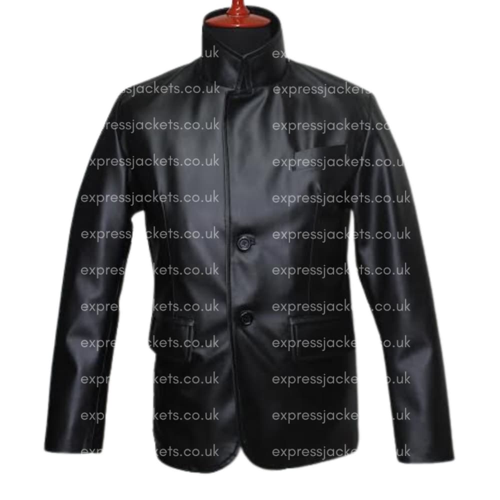 mens-black-classic-leather-blazer