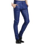 mens-blue-faux-leather-pants