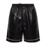mens-elastic-faux-leather-shorts