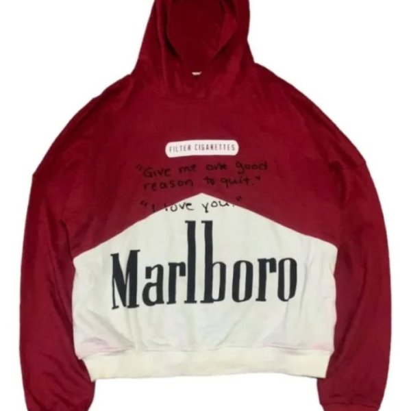 Marlboro Maroon & White Hoodie